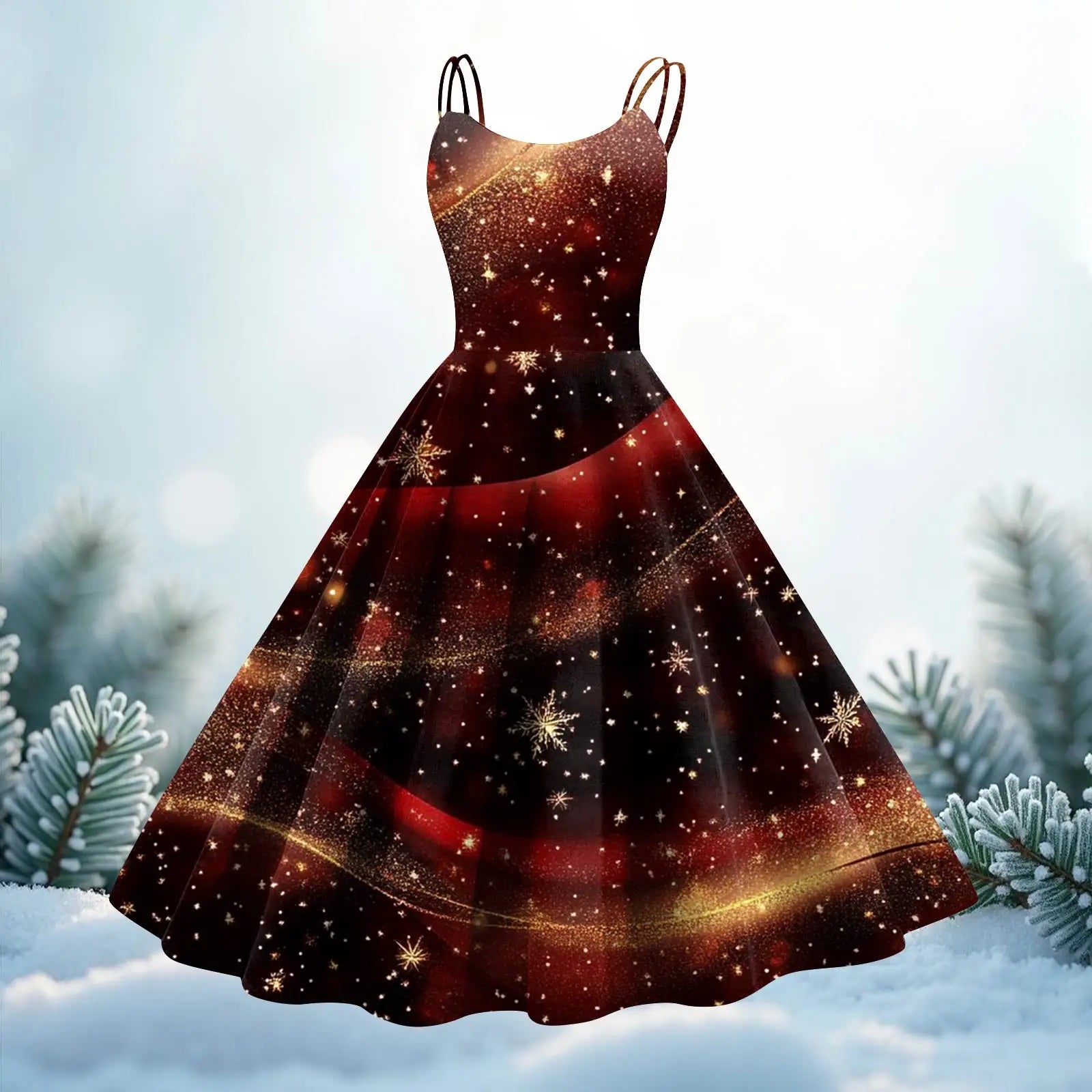 Women'S Fashion Christmas Printed Sexy Strapless Gothic Cocktail Dress Punk Vintage Dress Elegant Dresses For Women Vestido
