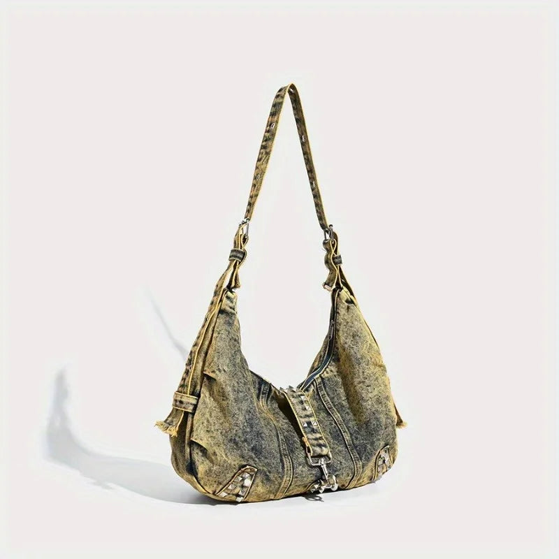 2025 New! Retro Denim Shoulder Bag for Women - Large Capacity, Crossbody Messenger Style, Ultra - Trendy Luxury Pick