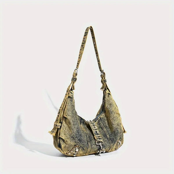 2025 New! Retro Denim Shoulder Bag for Women - Large Capacity, Crossbody Messenger Style, Ultra - Trendy Luxury Pick