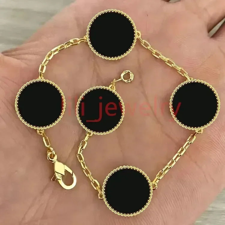 2025 nuevo hombres mujeres joyería de diseño de lujo pulsera de cuatro hojas chapado oro plata ágata diamante moda regalo fiesta