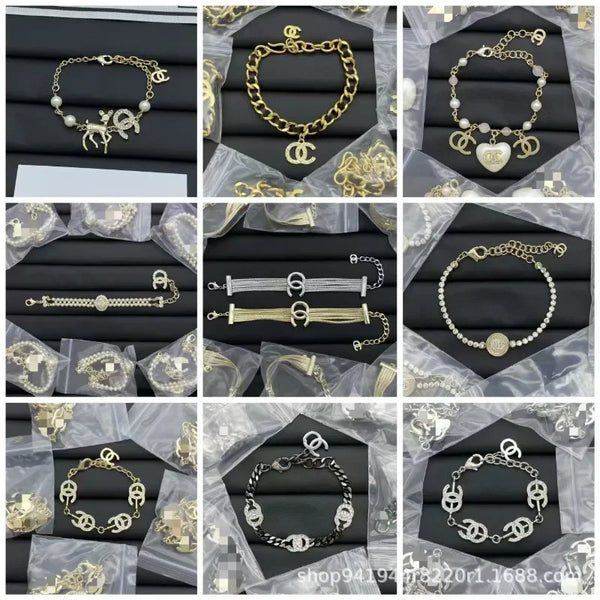 New Double Letter Pearl Bracelet Women, Light Luxury Versatile High Sense Internet Celebrity Explosion