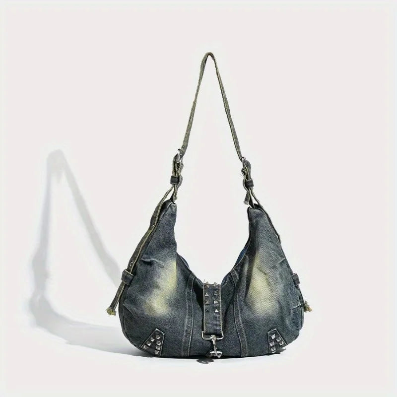 2025 New! Retro Denim Shoulder Bag for Women - Large Capacity, Crossbody Messenger Style, Ultra - Trendy Luxury Pick