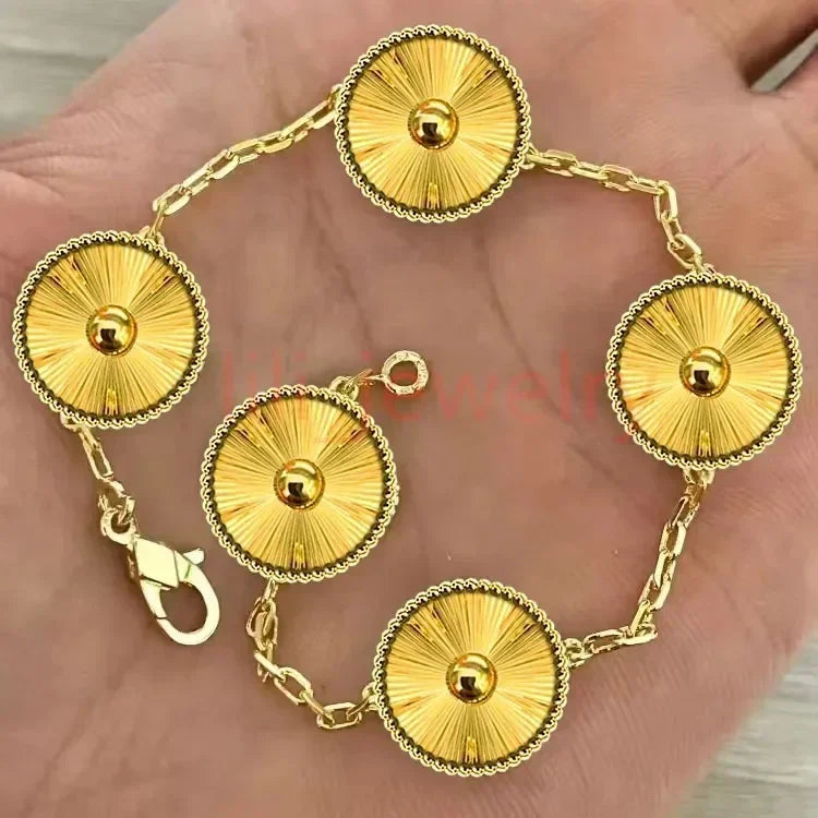 2025 nuevo hombres mujeres joyería de diseño de lujo pulsera de cuatro hojas chapado oro plata ágata diamante moda regalo fiesta