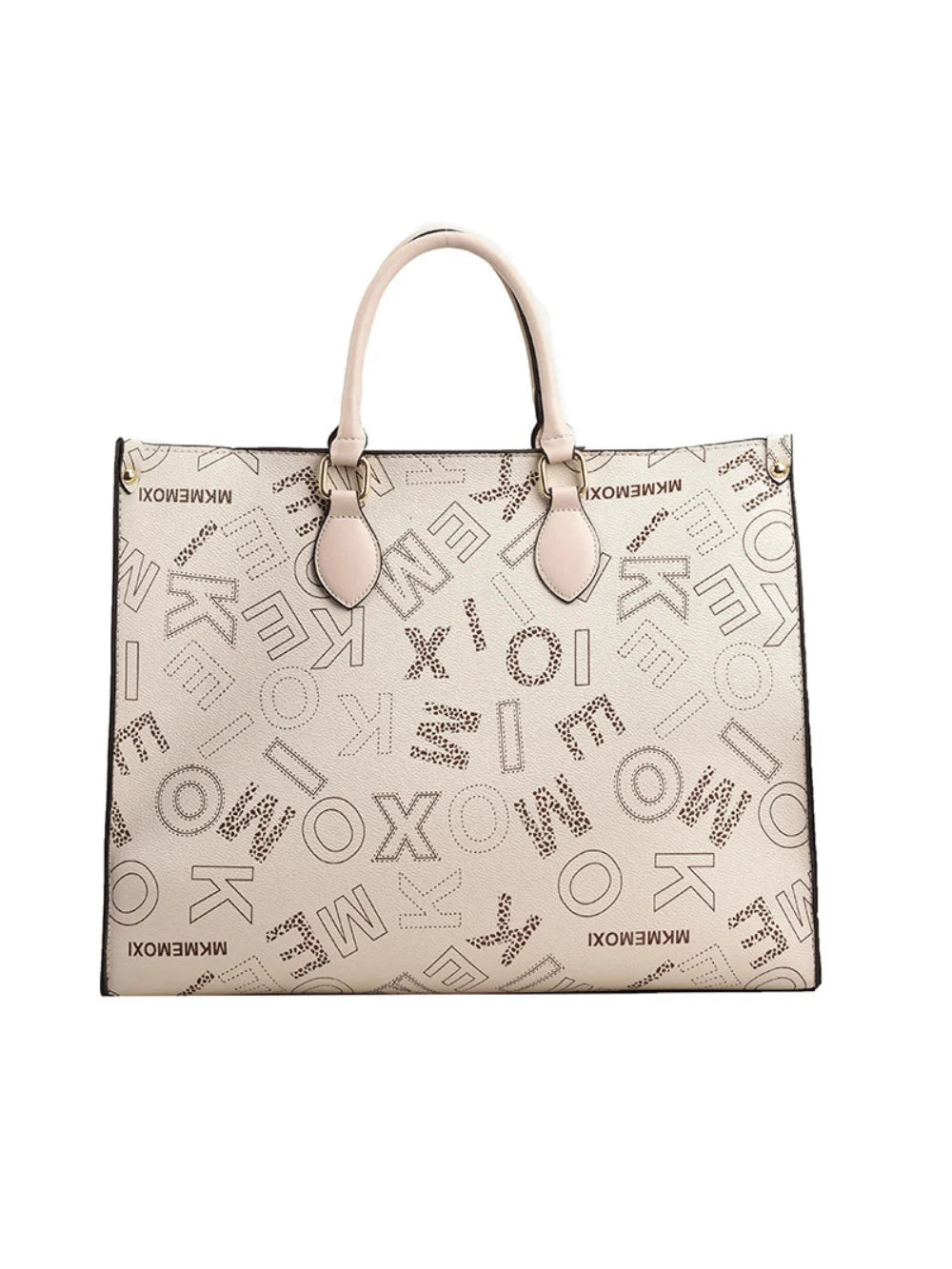 PU Leather Large Capacity Letter Tote Bag, Zipper Closure, Adjustable Shoulder Strap,  Ideal Choice for Daily Use and Gifts