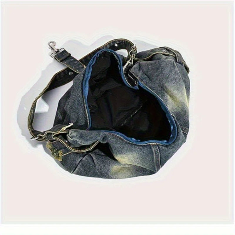2025 New! Retro Denim Shoulder Bag for Women - Large Capacity, Crossbody Messenger Style, Ultra - Trendy Luxury Pick