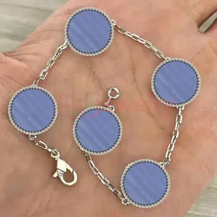 2025 nuevo hombres mujeres joyería de diseño de lujo pulsera de cuatro hojas chapado oro plata ágata diamante moda regalo fiesta