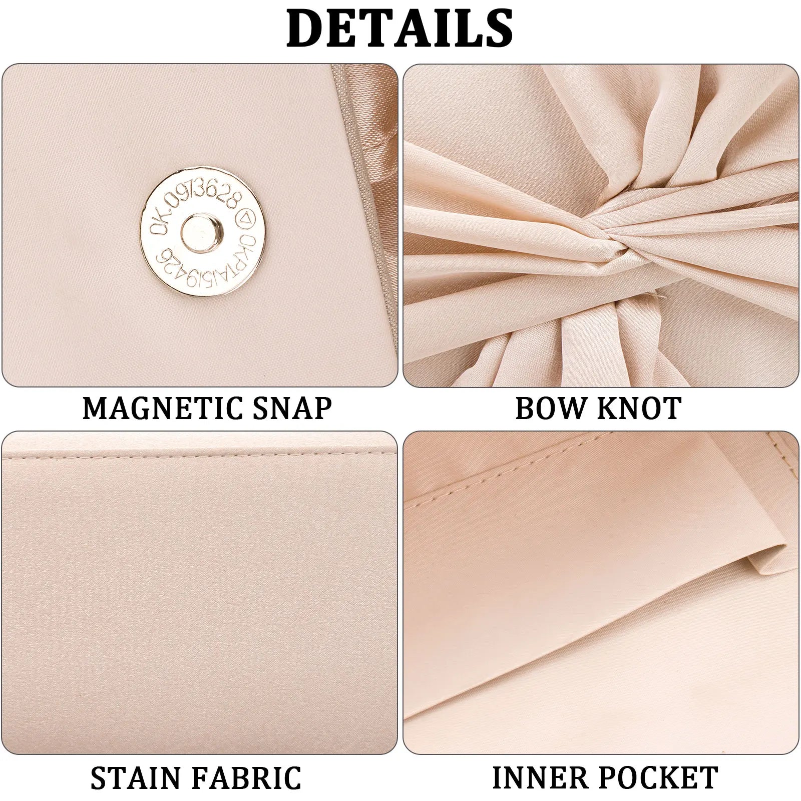Fashion Bow Satin Evening Banquet Clutch Bag Women Elegant Chain Shoulder Crossbody Wedding Purse Prom Party Handbag Dinner Bags