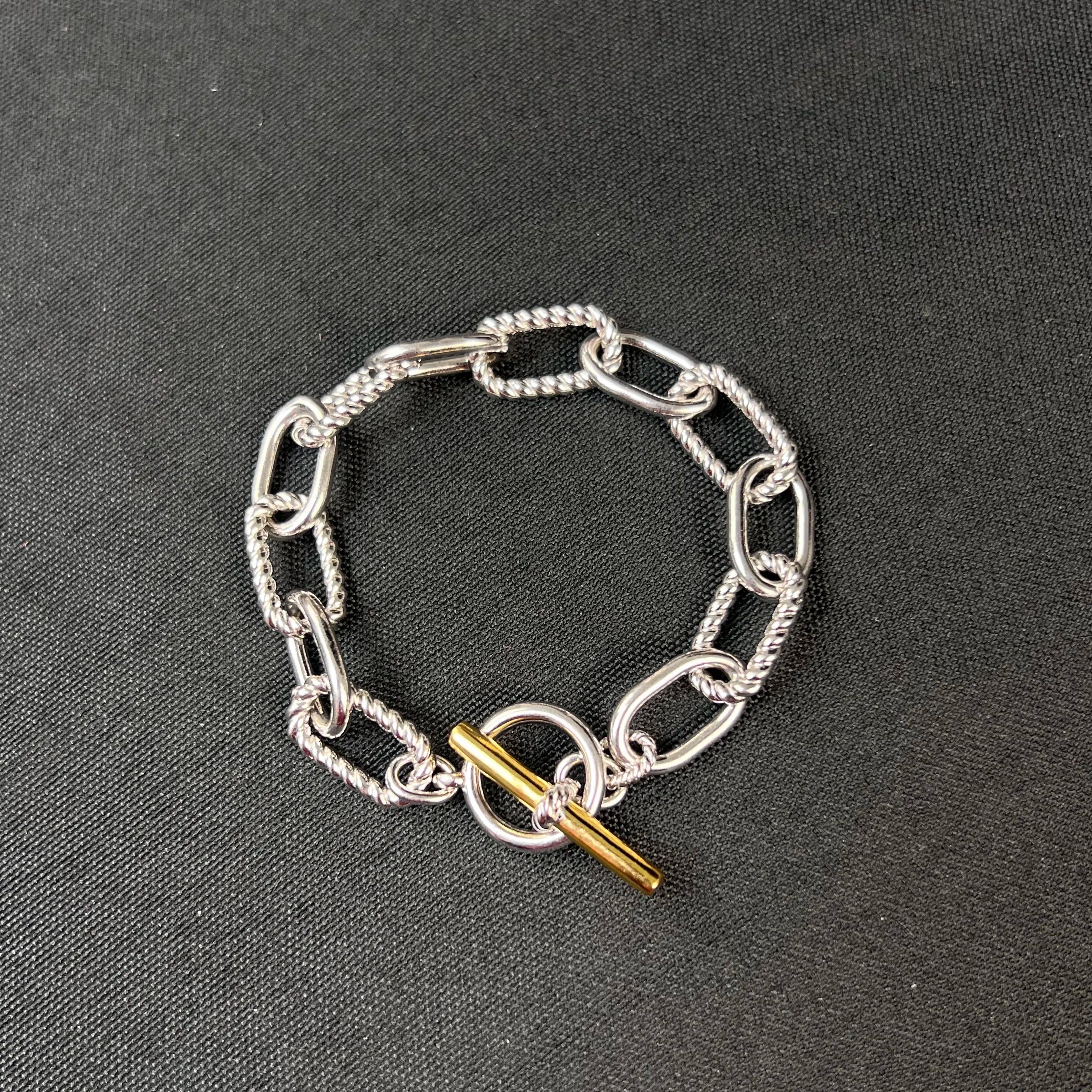 S925 sterling silver new button line rotating T buckle bracelet neutral fashion trend retro classic personality luxury jewelry