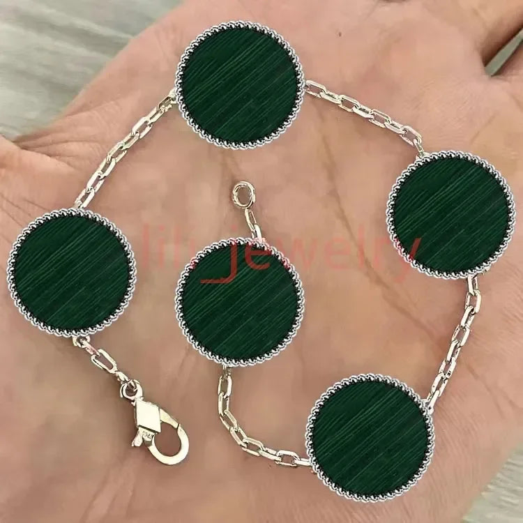 2025 nuevo hombres mujeres joyería de diseño de lujo pulsera de cuatro hojas chapado oro plata ágata diamante moda regalo fiesta