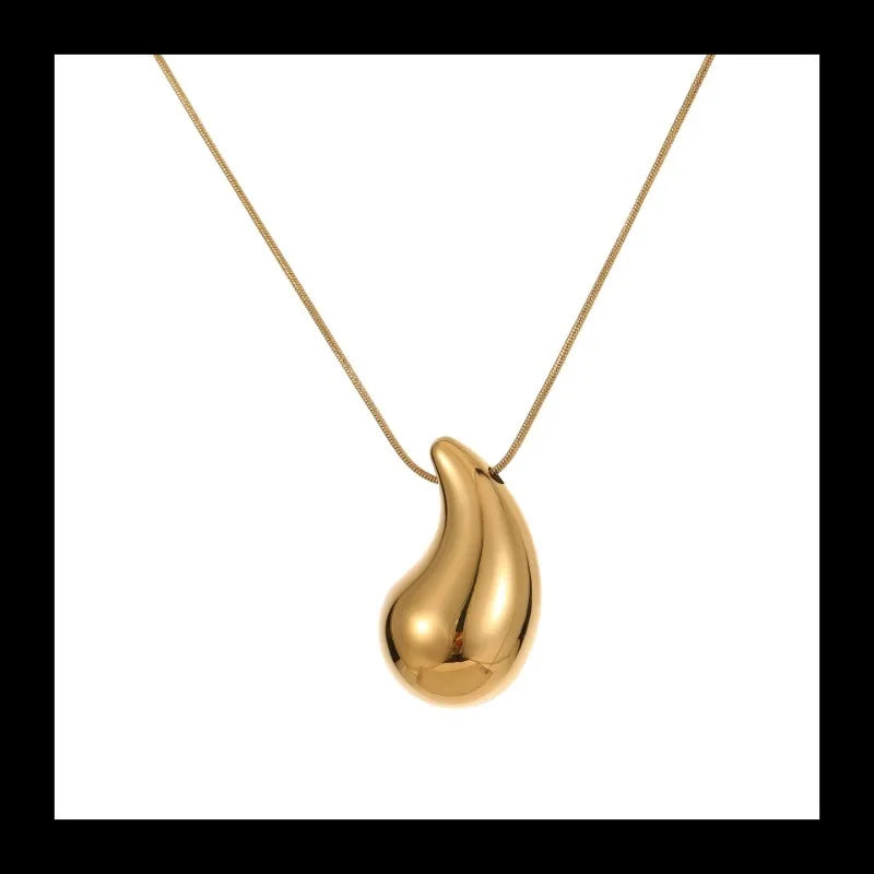 Popular Fashion High-end Sense Chubby Water Drop Pendant Stainless Steel Necklace Does Not Fade Necklace Jewelry Wholesale