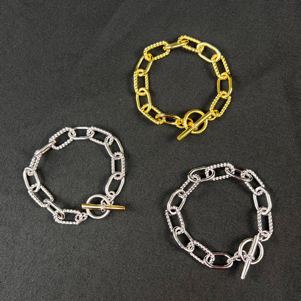 S925 sterling silver new button line rotating T buckle bracelet neutral fashion trend retro classic personality luxury jewelry