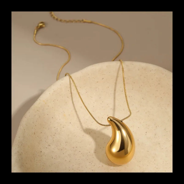 Popular Fashion High-end Sense Chubby Water Drop Pendant Stainless Steel Necklace Does Not Fade Necklace Jewelry Wholesale