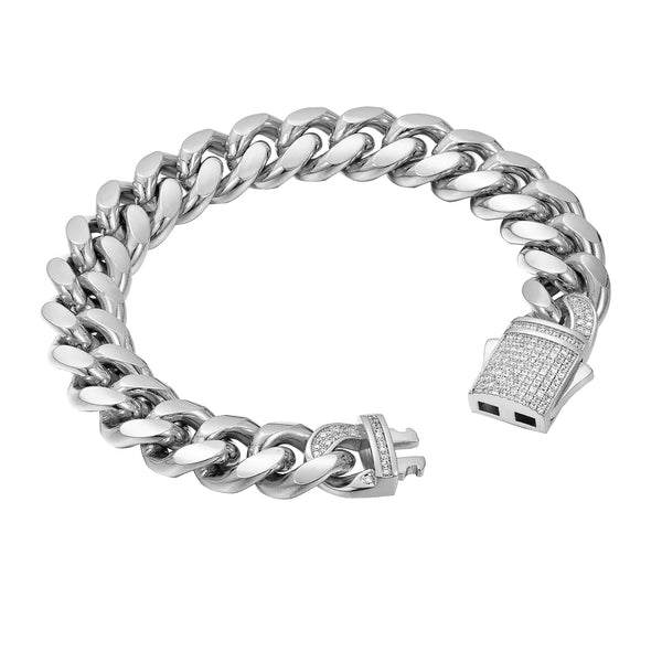 8/10/12/14mm New Men Chain Bracelet Stainless Steel Curb Cuban Link Chain Bangle for Male Women Hiphop Wrist Jewelry Gift