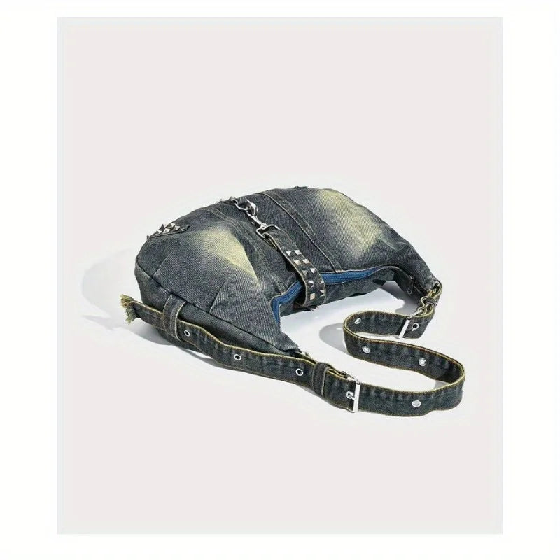 2025 New! Retro Denim Shoulder Bag for Women - Large Capacity, Crossbody Messenger Style, Ultra - Trendy Luxury Pick