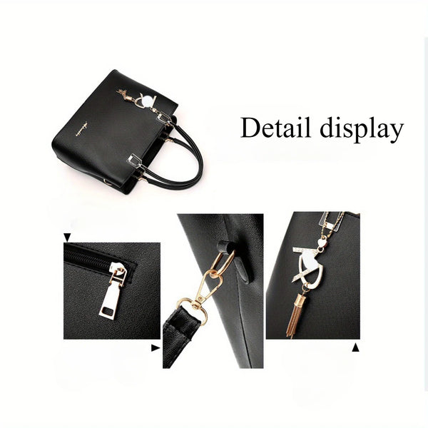 fashion lady bags, large capacity ms leisure shoulder bag handbag, tide commuter bag with creative pendant