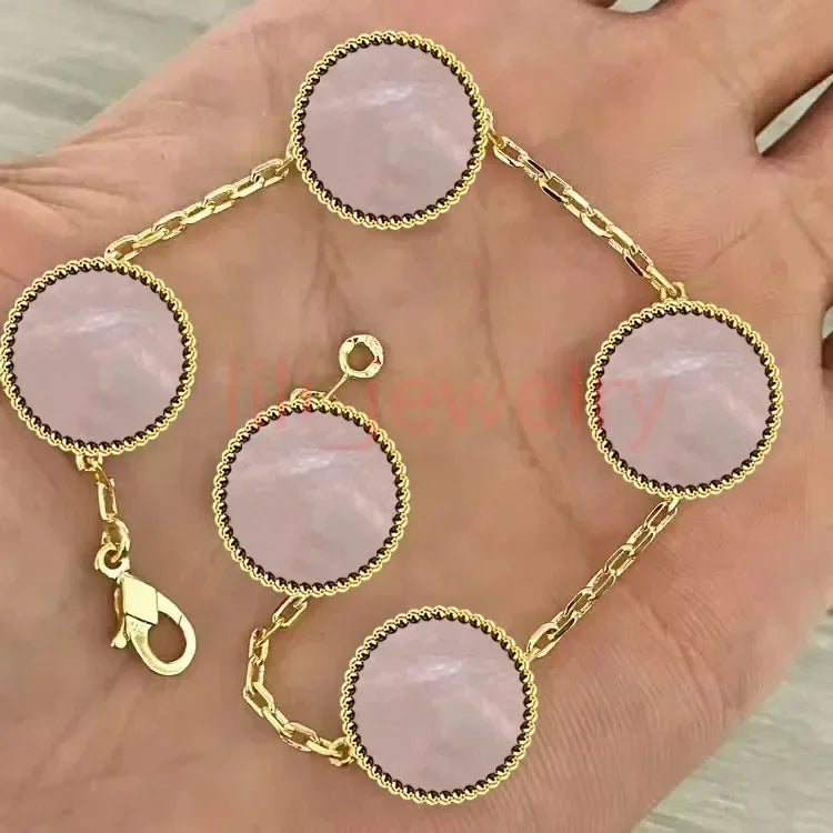 2025 nuevo hombres mujeres joyería de diseño de lujo pulsera de cuatro hojas chapado oro plata ágata diamante moda regalo fiesta