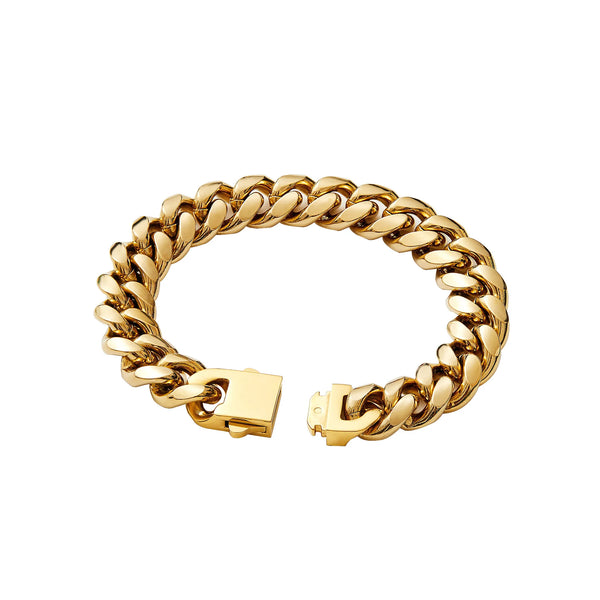 12/14mm 316L Stainless Steel Encrypted Cuban Chain Bracelet For Men Fashion Hip Hop Party Accessories Boyfriend Gift