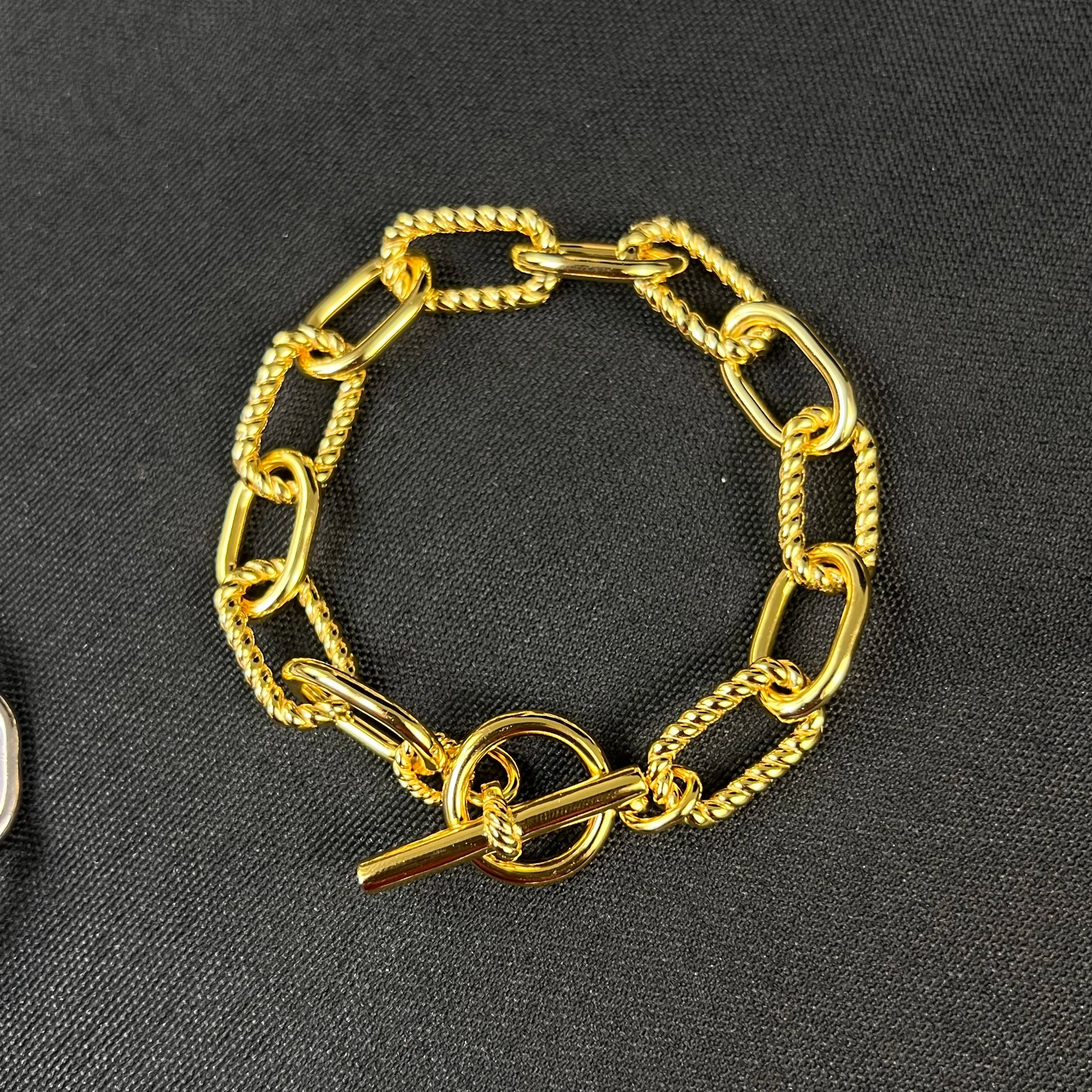 S925 sterling silver new button line rotating T buckle bracelet neutral fashion trend retro classic personality luxury jewelry