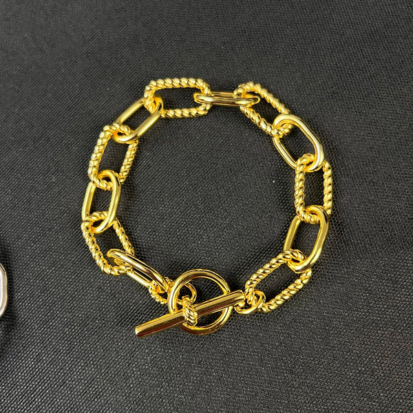 S925 sterling silver new button line rotating T buckle bracelet neutral fashion trend retro classic personality luxury jewelry